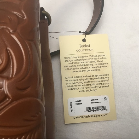 PATRICIA NASH Elegant Brown Leather Shoulder Bag with Metallic Clasp - Picture 13 of 16